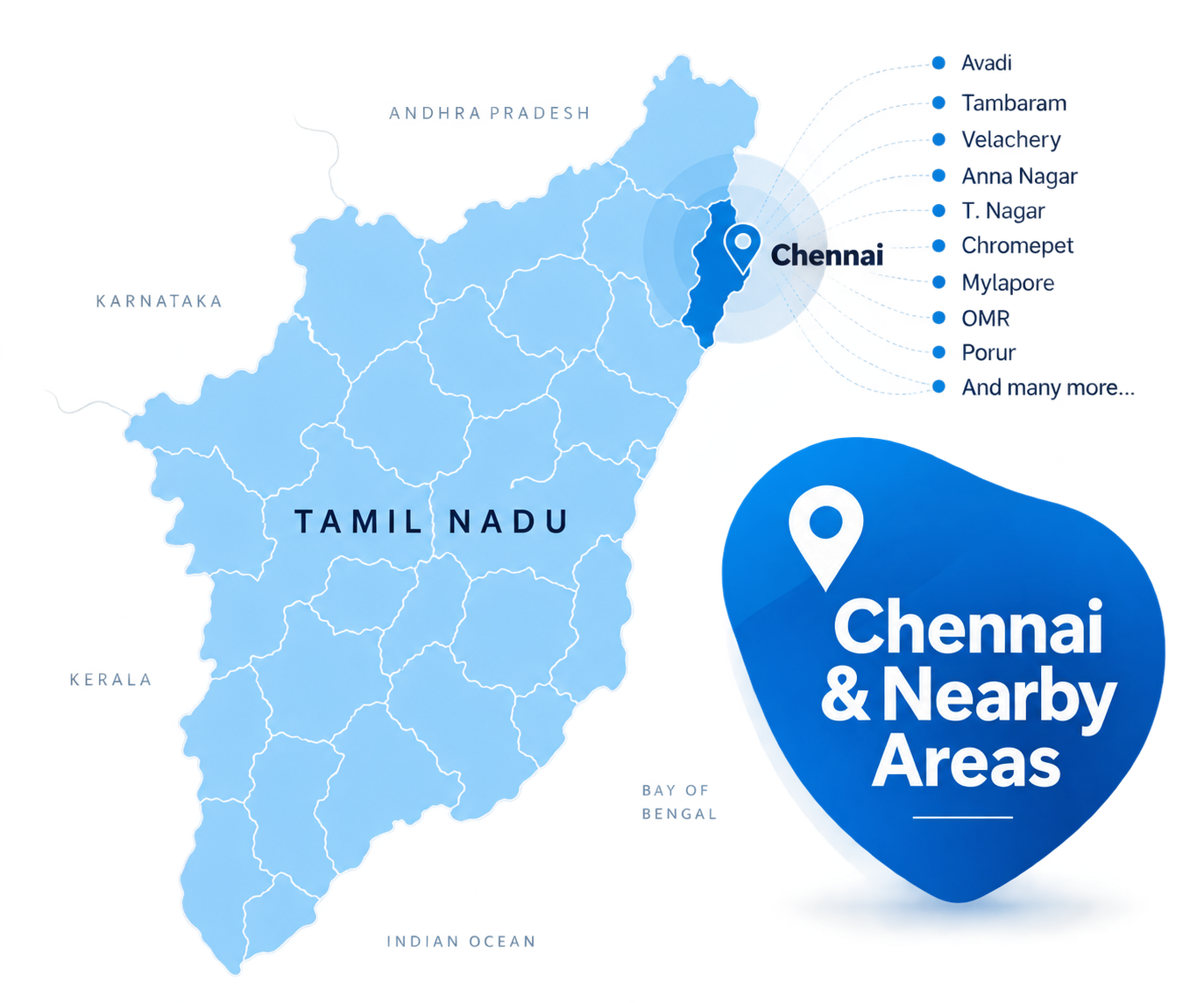 Chennai & Nearby Areas map